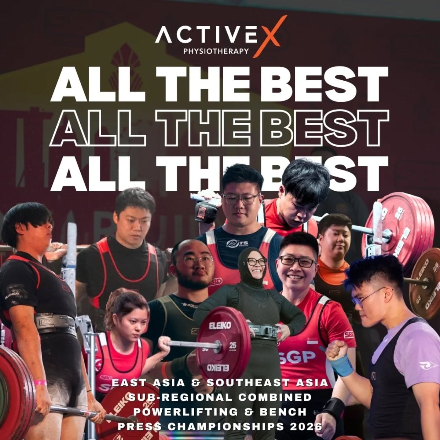 10 of our athletes are competing at the EA & SEA Sub-regional Combined Powerlifting & Bench Press Ch